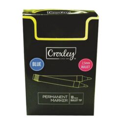 Croxley: Permanent Marker - Blue - Bullet Tip - Box of 10 - Image 1