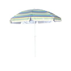 Seagull - Beach Umbrella Tilt UV50 Silver - 225cm - Blue and White Stripes - Image 1