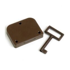 Cupboard Lock Plastic Brn 59X46mm 1 Key - Image 1