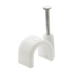 Cable Clips White - Round 9.0mm 100/Box - Image 1