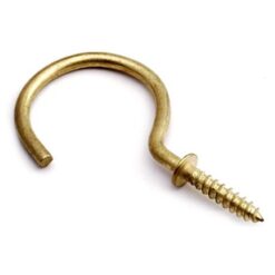 Cup Hook Round Brass Plated 38mm Waldo - 144/Box - Image 1