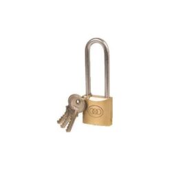 Padlock Tri Brass - 32mm (Long Shackle) - Image 1