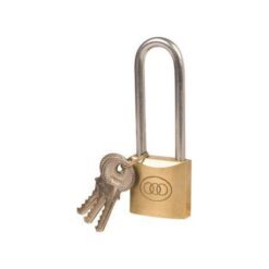 Padlock Tri Brass - 38mm (Long Shackle) - Image 1