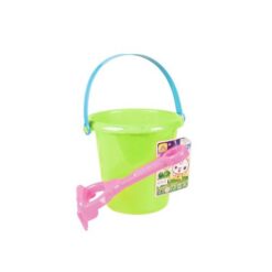 Beach Set - 2 Piece - Green Bucket & Pink Scoop - Image 1