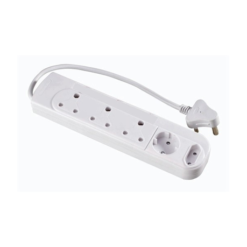 MTS 5 Way Multiplug with Surge Protection - White - Image 1