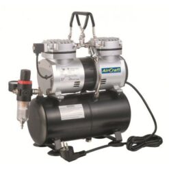 Air Craft Twin Cylinder Mini Air Compressor with Tank - Image 1