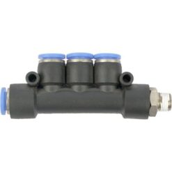 Aircraft Pu Hose Fitting Manifold 4 x 8mm Port x 1/8"M - Image 1