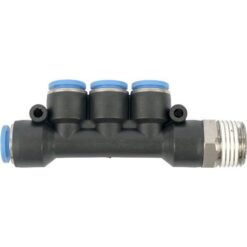 Aircraft Pu Hose Fitting Manifold 4 x 10mm Port x 1/2"M - Image 1