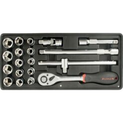 Fixman 19- Piece 1/2" Dr.Sockets & Accessories - Image 1