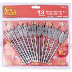 Tork Craft Spade Bit Set 13 Piece Double Blister - Image 1