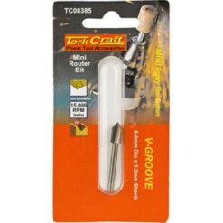 Tork Craft Mini Router Bit 6.4mm V-Groove 3.2mm Shank - Image 1