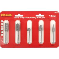 Tork Craft Rotary Burr Set 5 Piece Asstd 12mm Dia Tungsten - Image 1