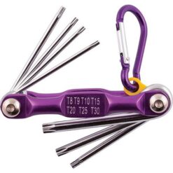 Tork Craft Folding Key Set Torx T8-9-10-15-20-25-30 Purple Chrome Plated - Image 1