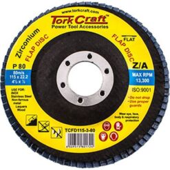 Tork Craft Flap Disc Zirconium 115mm 80 Grit Flat - Image 1