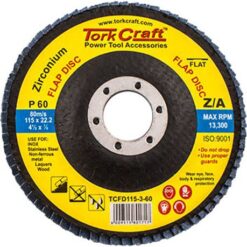 Tork Craft Flap Disc Zirconium 115mm 60 Grit Flat - Image 1