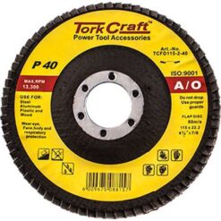 Tork Craft Flap Disc 115mm 15 Deg.Angle 40Grit - Image 1