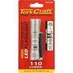 Tork Craft Torch Led Alum. 110Lm Blk With Clip Use 1 X Aa Battery - Image 1