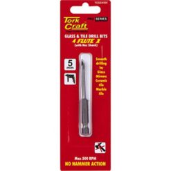 Tork Craft Glass & Tile Drill 5mm 4 Flute With Hex Shank - Image 1