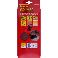 Tork Craft Sanding Sheet Orb 115 X 280mm 120gr No Holes Hook & Loop 5/Pk - Image 1