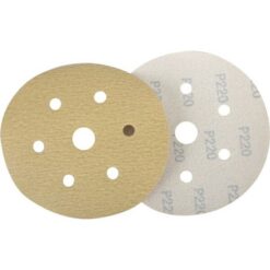 Tork Craft Gold Hook & Loop Disc (50 Pieces) 220 Grit 150mm X 6+1 Holes - Image 1