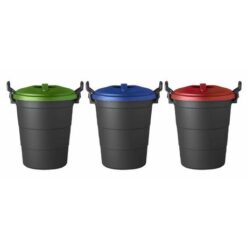 Pride - Plastic Recycle Refuse Bins 70L - Pack of 3 (Green, Blue, Red) - Image 1