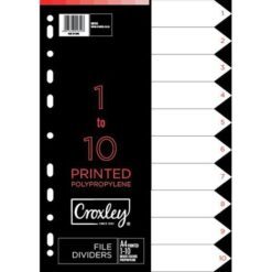 Croxley Indices Printed 1 - 10 Dividers set - Image 1