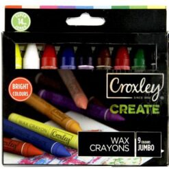 Croxely Create 14mm Jumbo Wax Crayons (Box of 9 Colours) - Image 1