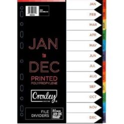 Croxley Indices Printed Jan - Dec Set (Pack of 10) - Image 1