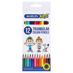 Marlin Kids 12 Triangular Colour Pencils - Image 1