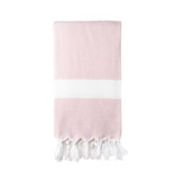 Turkish Bath / Beach Towel (100% Cotton)-Diamanta (100x180cm) - Light Pink - Image 1