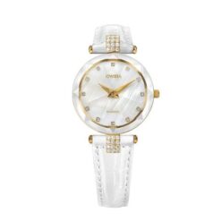 Jowissa Facet Strass Swiss Ladies Watch - White & Gold - Image 1