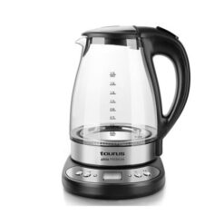 Taurus - 1.7 Litre 2200W Cordless Glass Digital Kettle - Black - Image 1