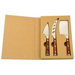 Mabibuch Cheese Knives Stainless Steel with Wooden Handles - 3 Piece Set - Image 1