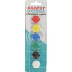 Parrot 20mm Circle Magnets (Pack of 6) - Image 1