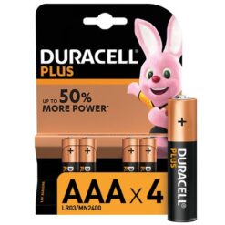 Duracell Plus AAA Alkaline Batteries, 1.5V LR03 MN2400 - 4 pack - Image 1