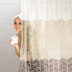 The Bathroom Shop - Shower Curtain Peva - Chevron - White - Image 1