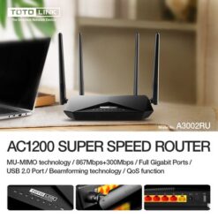 Totolink 1200MB 2.4G/5G Dual Band Gigabit WiFi Router - A3002RU - Image 2