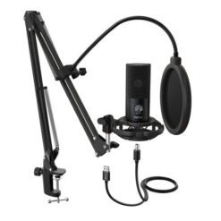 Fifine T669 Cardioid USB Condensor Microphone Arm Desk Mount Kit - Black - Image 1