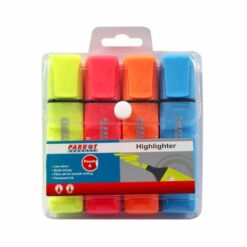 Parrot Products Highlighter Markers Pouch 4 (Yellow, Pink, Blue, Orange) - Image 1