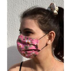 Washable Cotton Face Mask With Spun-bond Inner Lining - Pink - Image 2