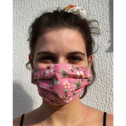 Washable Cotton Face Mask With Spun-bond Inner Lining - Pink - Image 3