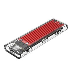 Orico M.2 NVME USB3.1 Type-C Transparent SSD Enclosure - Red - Image 1