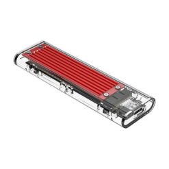 Orico M.2 NVME USB3.1 Type-C Transparent SSD Enclosure - Red - Image 2