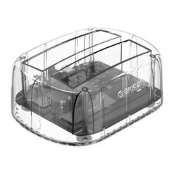 Orico 2 Bay 2.5"/3.5" USB3.0 HDD|SSD Dock - Transparent - Image 1