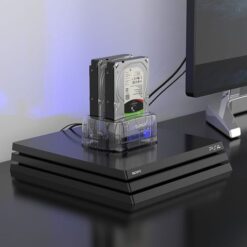 Orico 2 Bay 2.5"/3.5" USB3.0 HDD|SSD Dock - Transparent - Image 4