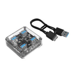 Orico 4 Port USB 3.0 Transparent Hub with 30cm cable- Transparent - Image 5