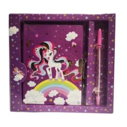 Notebook / Diary Set including Pen - Unicorn (Purple) - Image 1