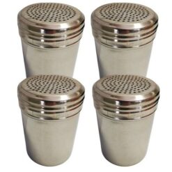 Stainless Steel Shakers - 7cm x 9cm - Bulk Pack of 4 Shakers - Image 1