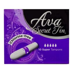 Ava Secrets - Tampons Super (10's) including Tin for easy storage & travel - Image 1