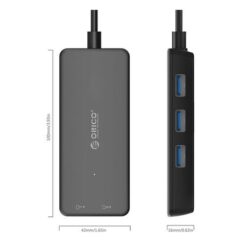 Orico 3 Port USB3.0 Hub With TF and SD Card Reader - Black - Image 3